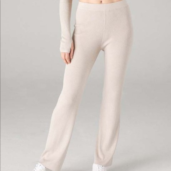 Naadam Cashmere Ribbed Flare Pant 